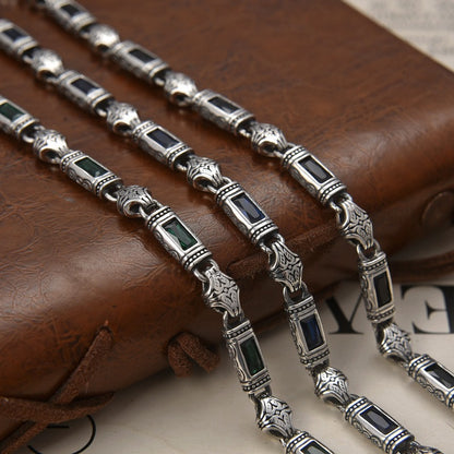 Exquisite inlaid gemstone patterned bracelet