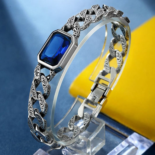 Simple Sapphire Couple Bracelet For Men and Women