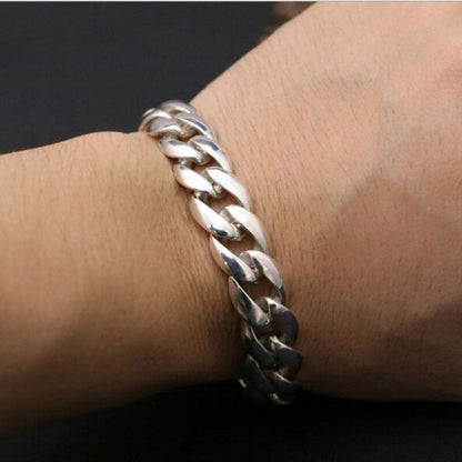 925 Silver Retro Simple Stylish Plug Totem Men's Bracelet