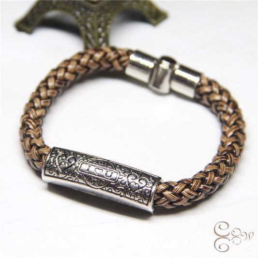 European leather +925 sterling silver lovers bracelet simple love wish