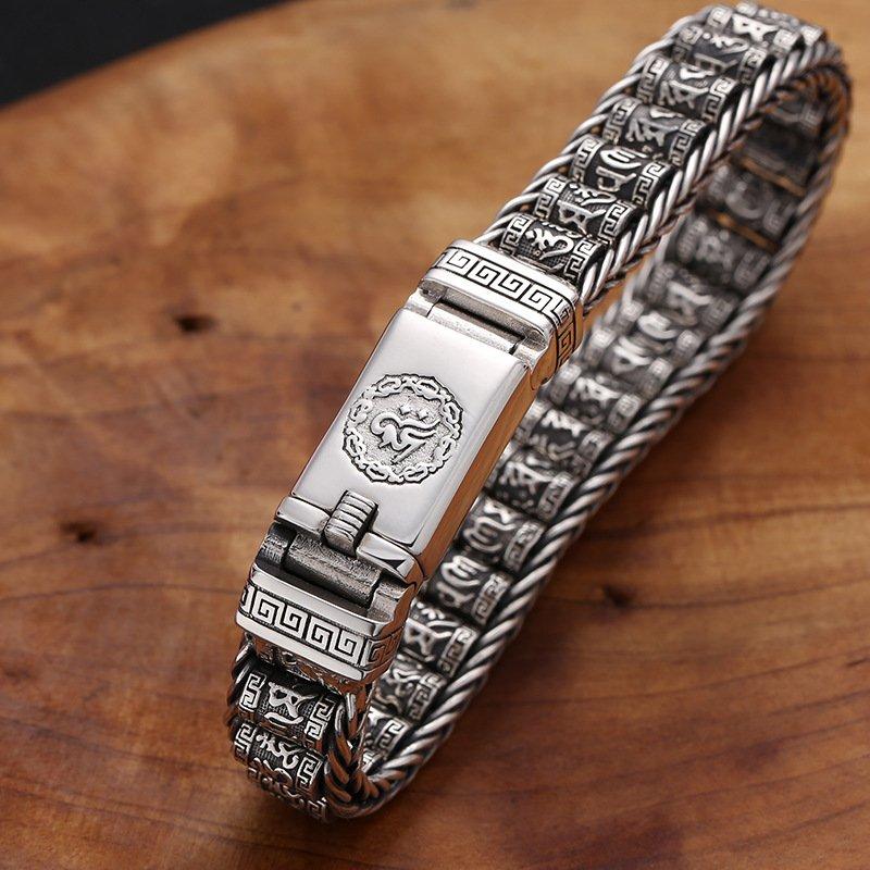 925 Silver Rotating Drum Hand Bracelet