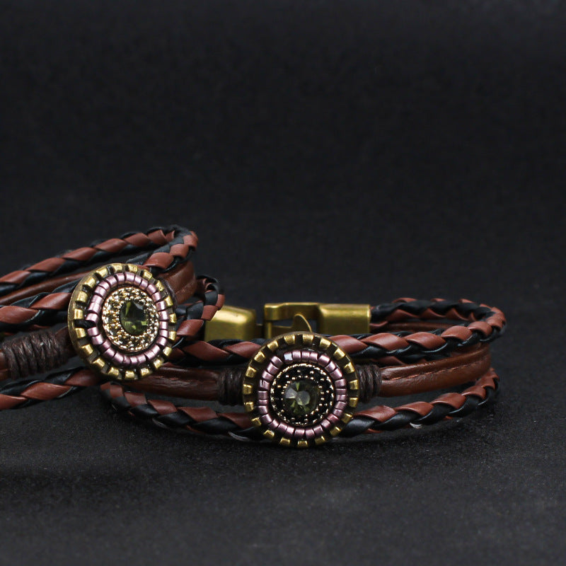 Retro woven multi-layer bracelet
