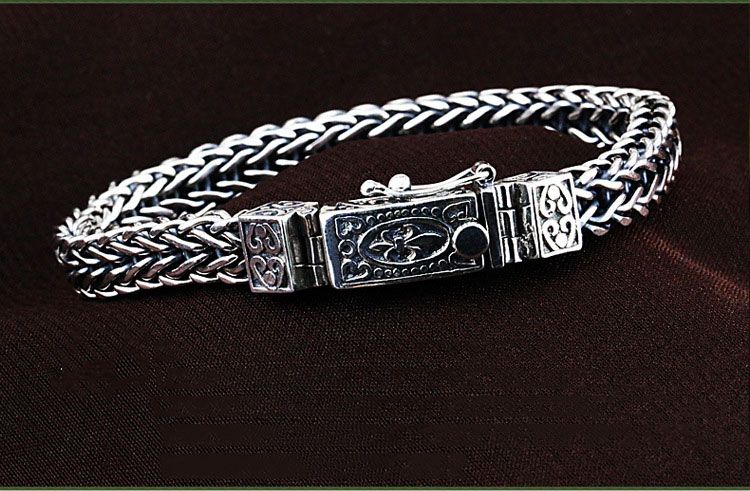 925 Silver men's vintage personality bracelet