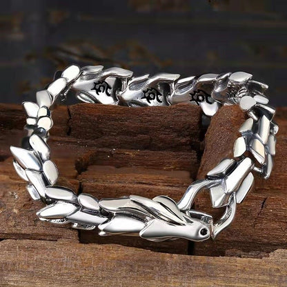 925 Silver Bracelet Men's Personality Fashion Jewelry Hip Hop Punk Style