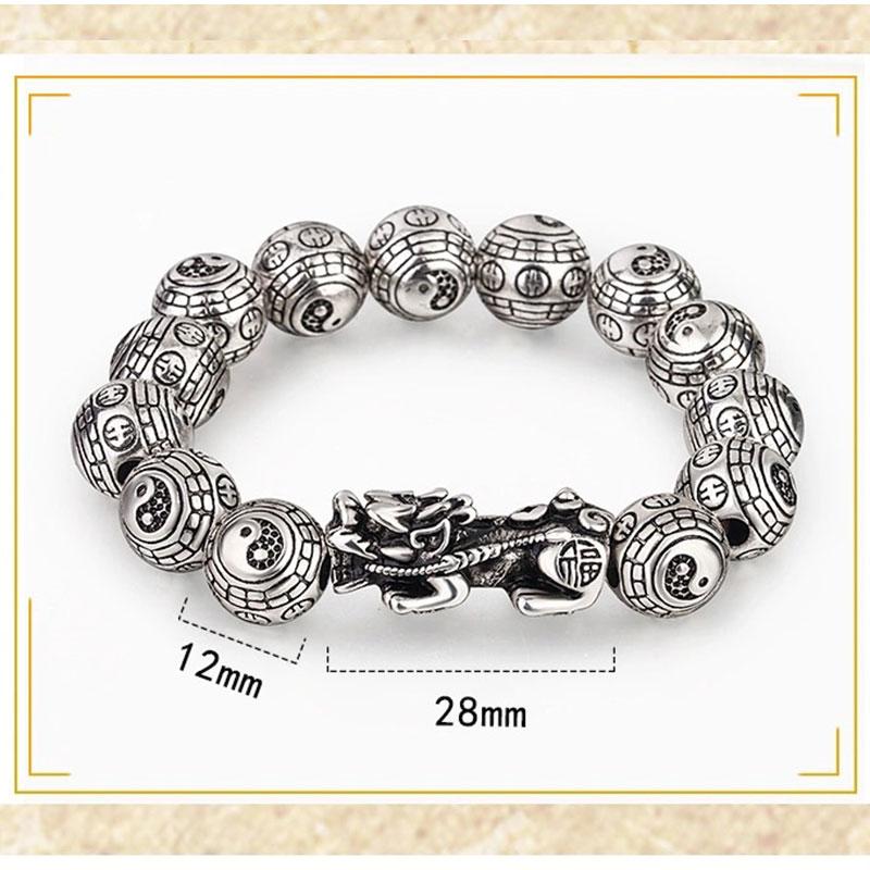 Tibetan FengShui PiXiu Wealth Silver Bracelet