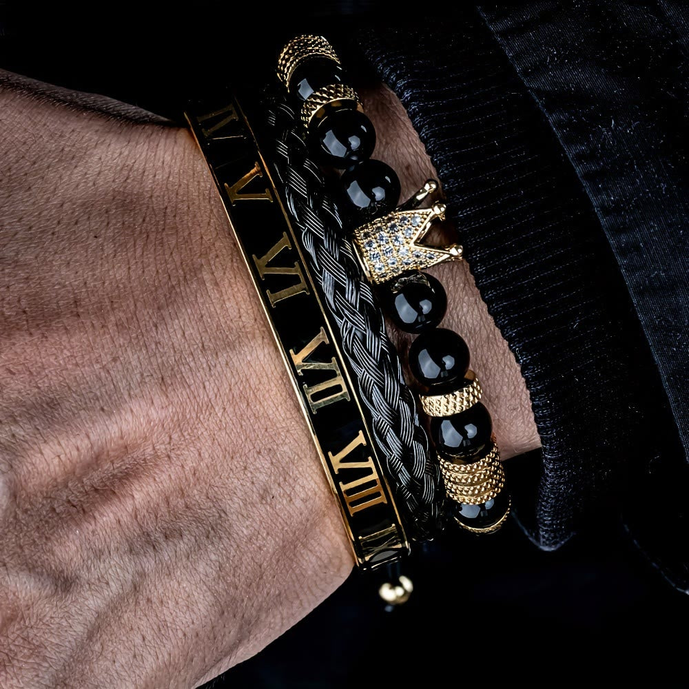 Royal Crown Stones Bracelet Set