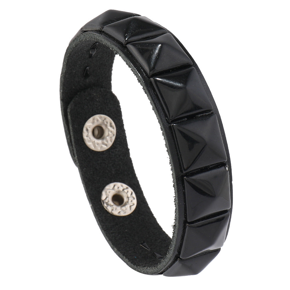 Row Square Nail Men's Bracelet