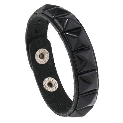 Row Square Nail Men's Bracelet