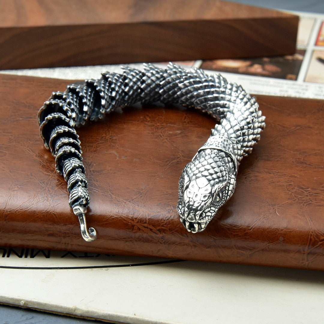 925 Silver Snake-shaped casual bracelet