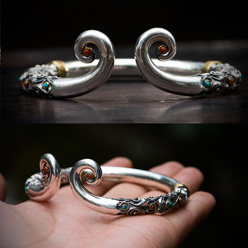 925 Silver Golden Cudgel Bracelet