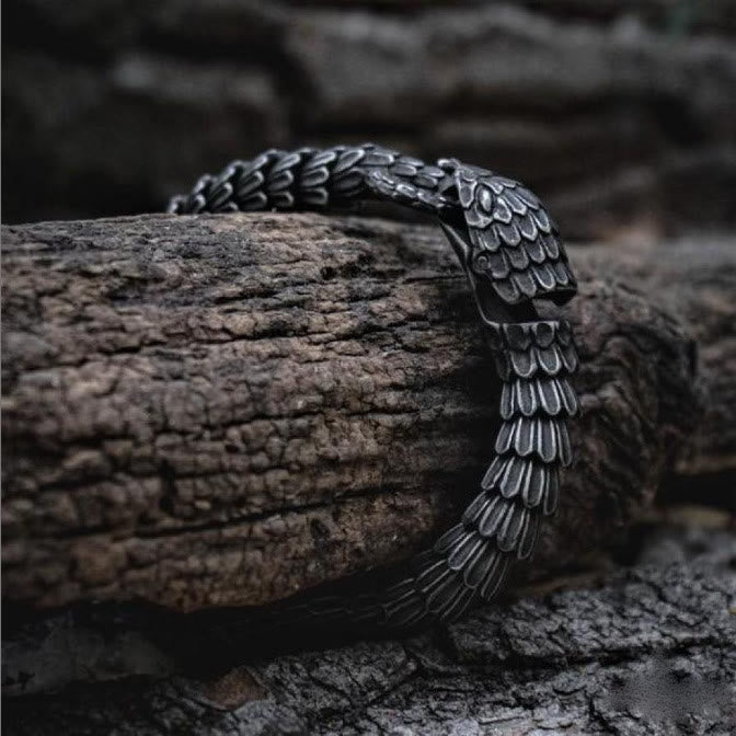 Retro Black Snake Scale Bangle Bracelet