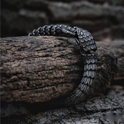 Retro Black Snake Scale Bangle Bracelet