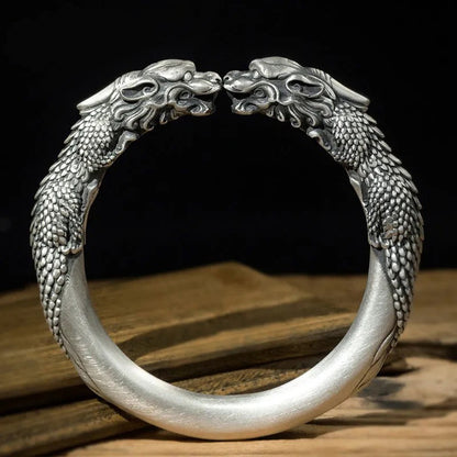 925 Silver Wide Faced Pixiu Bracelet