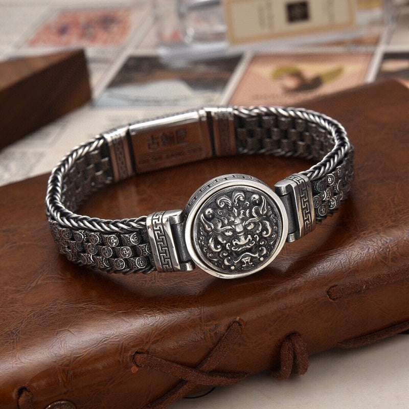 925 Silver Raging Bull Personalized Bracelet