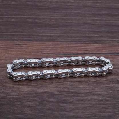 925 Silver Men's personality hip-hop simple motorcycle chain bracelet