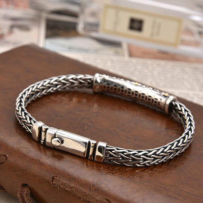 Woven keel men's bracelet