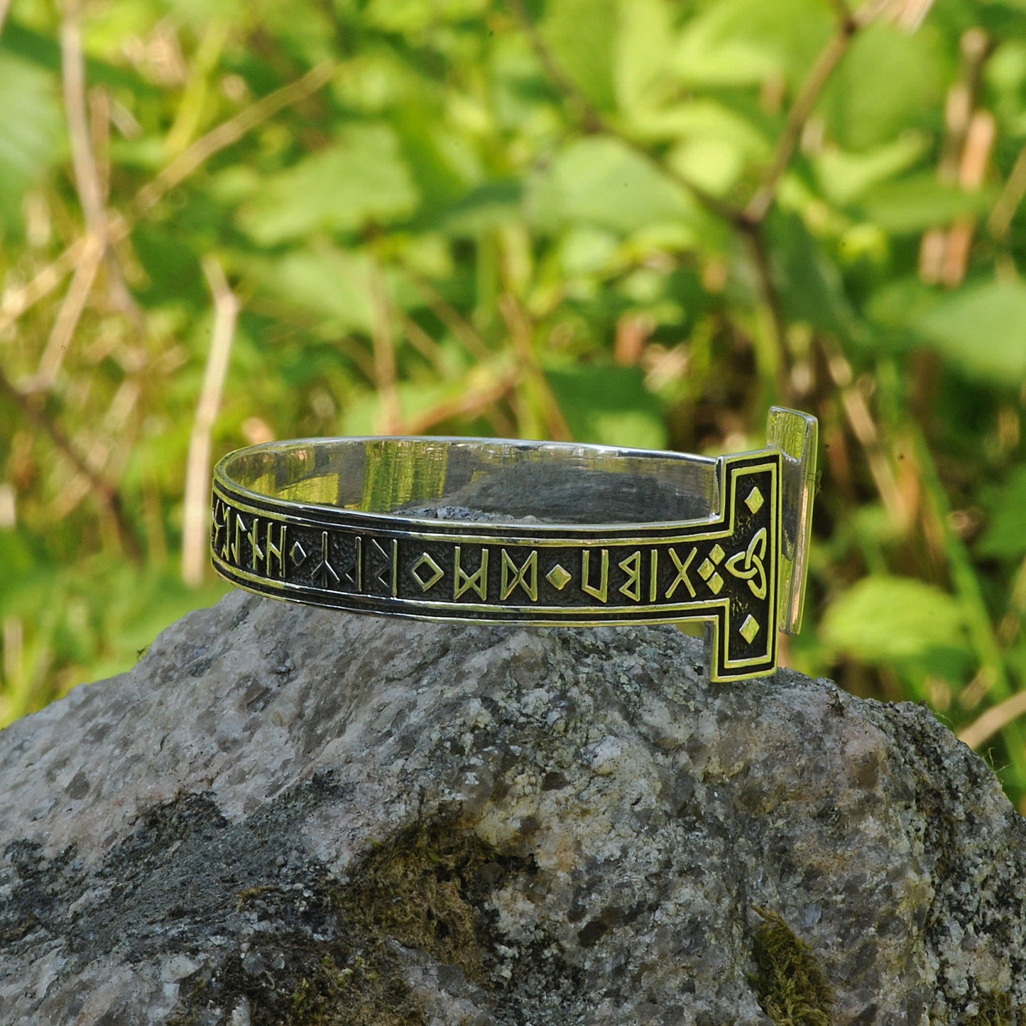 Viking Arm Ring With Elder Rune Bracelet