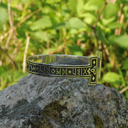 Viking Arm Ring With Elder Rune Bracelet