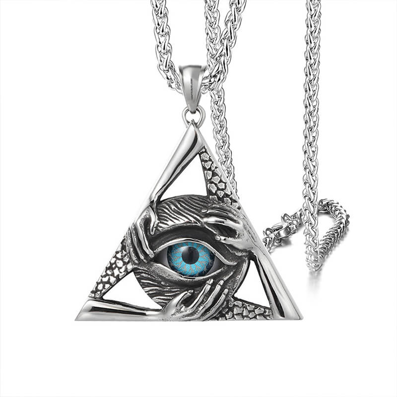 Personalized Triangle Devil's Eye Pendant Necklace