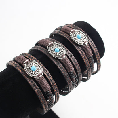 Flower multi-layer woven bracelet