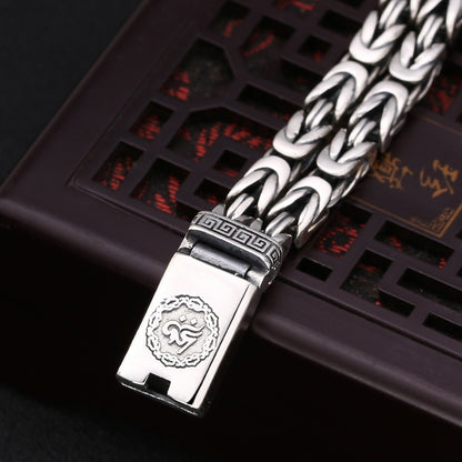 925 Silver Six-Character Mantra Peace Pattern Transit Retro Bracelet