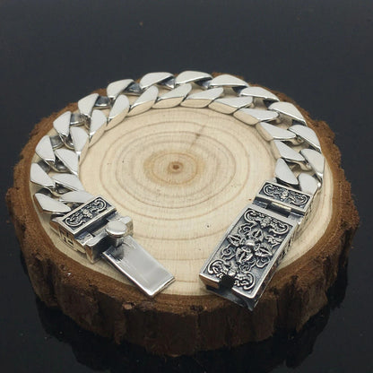 925 Silver Six-character Mantra Personality Domineering Trend Bracelet