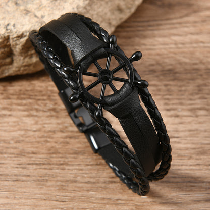 Black Rudder Hand Woven Multi Layer Bracelet
