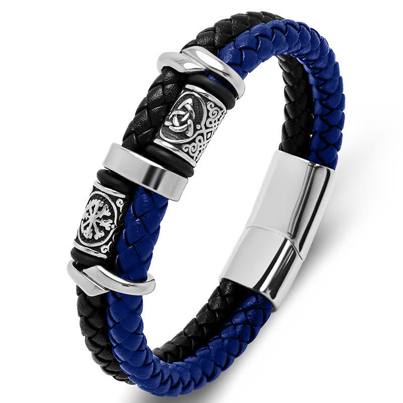 Celtic Knot And Viking Compass Stainless Steel Bracelet