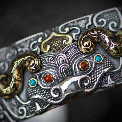 925 Silver Gluttonous Opening Adjustable Bracelet