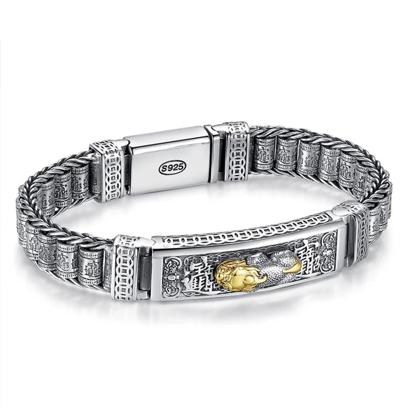 925 Silver Rotatable Pixiu Fortune Bracelet