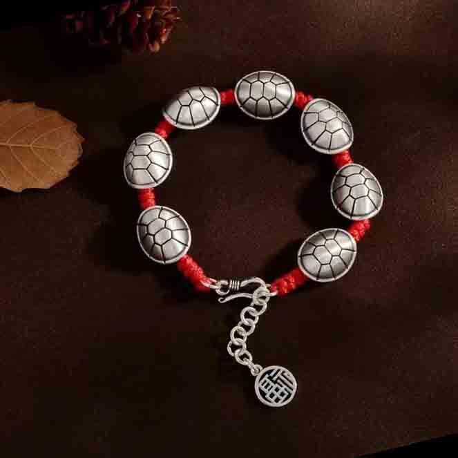925 Sliver Ethnic Style Tortoise Shell Bracelet