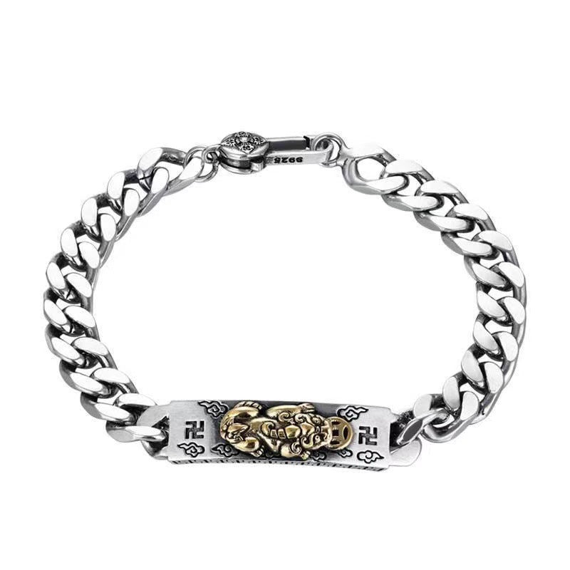925 Silver Six-Character Mantra Pixiu Bracelet