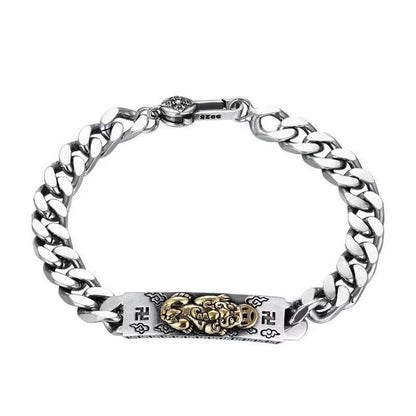 925 Silver Six-Character Mantra Pixiu Bracelet