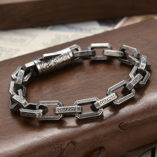 925 Silver Vintage Ring Rattan Grass Bracelet