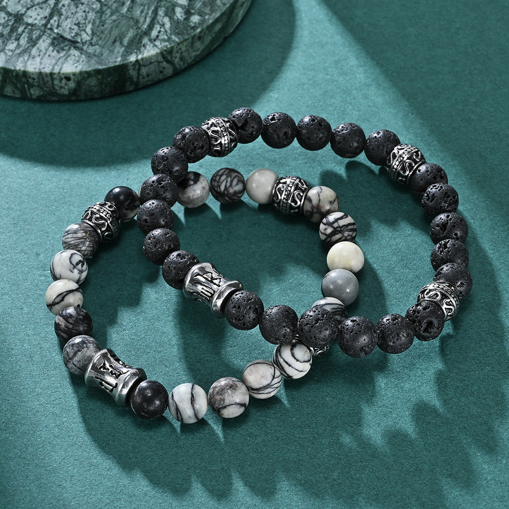 Men's Volcanic Stone Transfer Bracelet