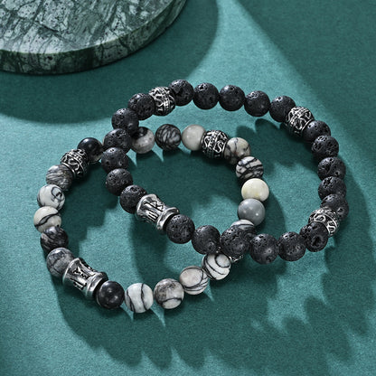 Men's Volcanic Stone Transfer Bracelet