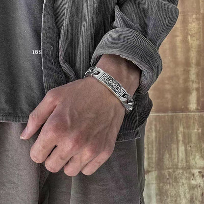S925 Men's Six-Syllable Mantra Vajra Bracelet