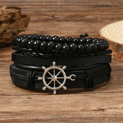 Retro DIY Woven Leather Bracelet