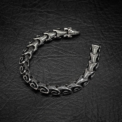 Vintage Dragon Bones Stainless Steel Animal Bracelet