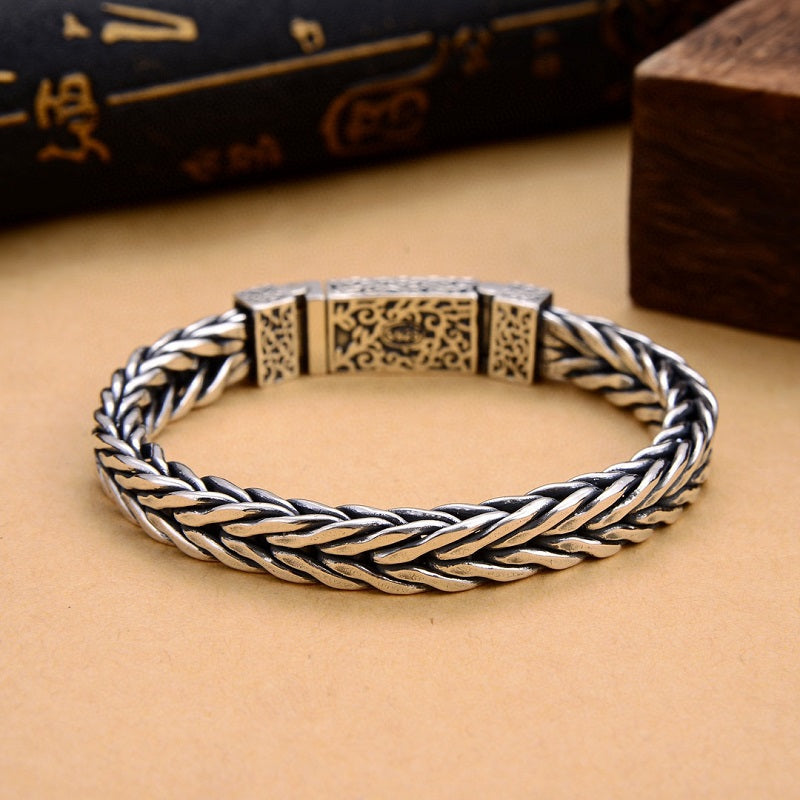 925 Silver woven vintage versatile bracelet