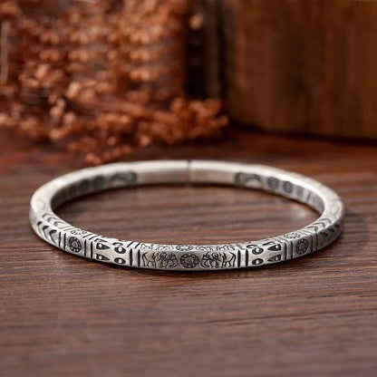 Bracelet Vintage Solid Couple Hand Chain Ancient Simple Style Handmade Solid Opening Live Bangle