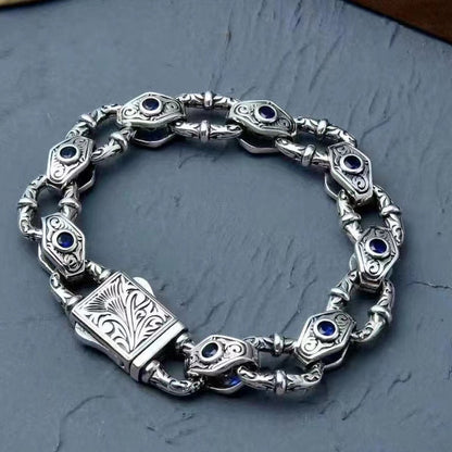 925 Silver Retro Vine Grass Pattern Bracelet
