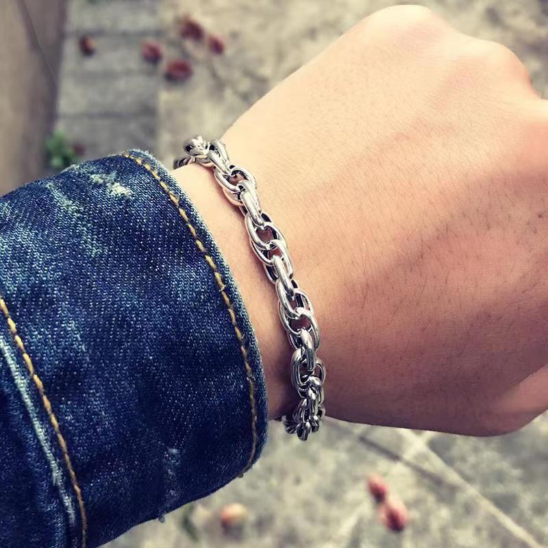 Men's 925 Sterling Silver Delicate Textured Bracelet