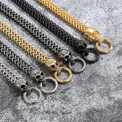 925 Silver Punk Skull Head Bracelet