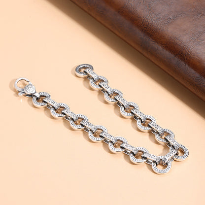 S925 Men's Round Lock Bracelet