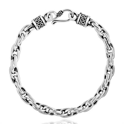 Men's 925 Sterling Silver Delicate Textured Bracelet