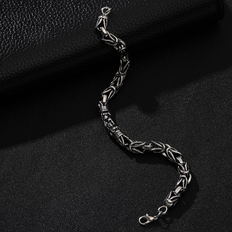 Retro Design Dragon Bone And Skull Head Bracelets