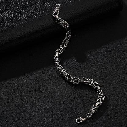 Retro Design Dragon Bone And Skull Head Bracelets