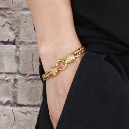 Wolf Head Viking Titanium Steel Strengthen Bracelet