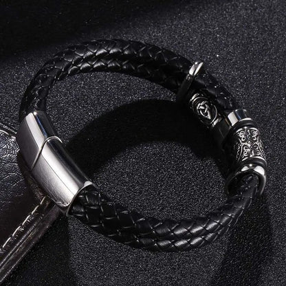 Celtic Knot And Viking Compass Stainless Steel Bracelet